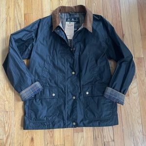 NWT Barbour Lightweight Acorn Wax Jacket size 12, dark olive